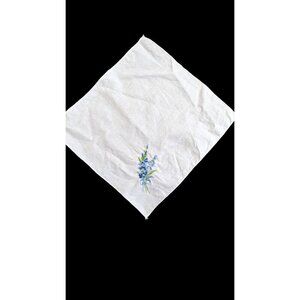 vintage handkerchief blue flowers square 11 cottage granny